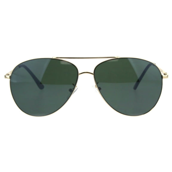 Mens Classic Tear Drop Metal Rim Pilots Officer Sunglasses Gold Green
