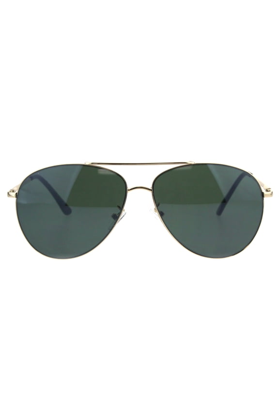 Mens Classic Tear Drop Metal Rim Pilots Officer Sunglasses Gold Green