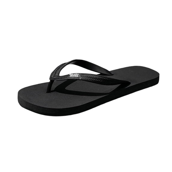 Mens Classic Thong Sandals Casual Flip Flops Non Slip Quick Dry Comfortable for Beach Pool Summer Everyday Black,Size 6.5