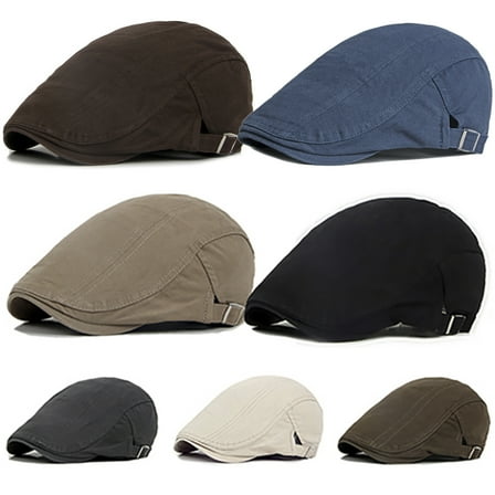 Mens Classical Newsboy Hat Cotton Newsies Hat Adjustable Cadet Cabbie Cap