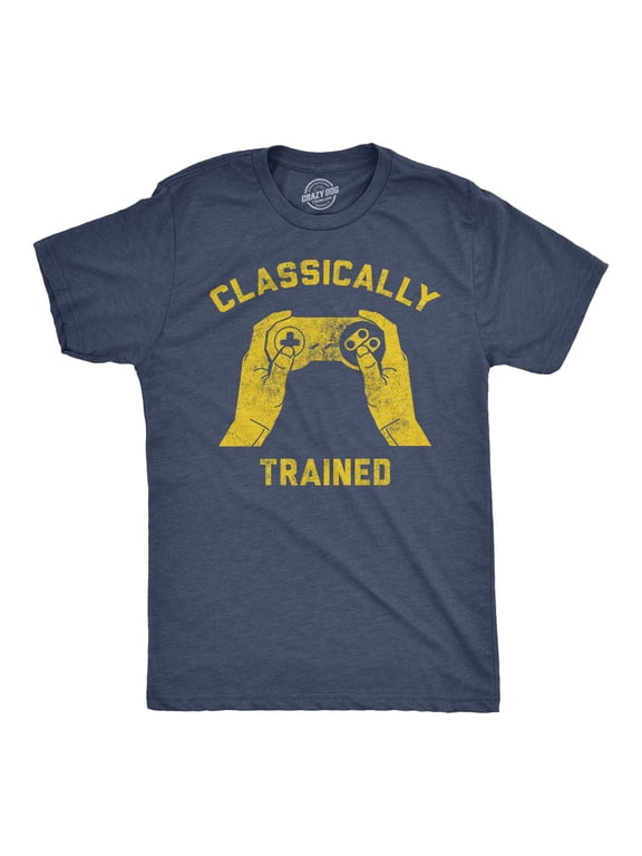 Mens Classically Trained T shirt Funny Gaming Gift Nerd Gamer Retro Geek Tee Graphic Tees