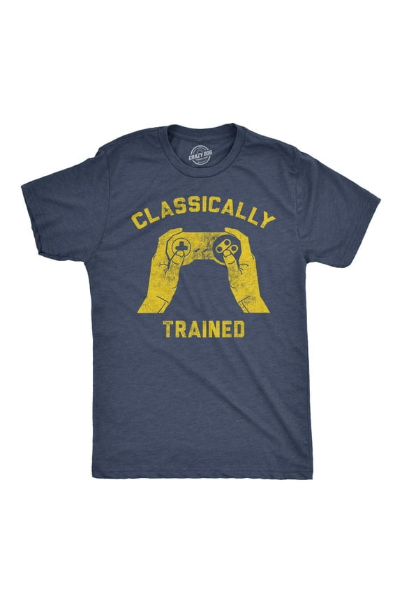 Mens Classically Trained T shirt Funny Gaming Gift Nerd Gamer Retro Geek Tee Graphic Tees