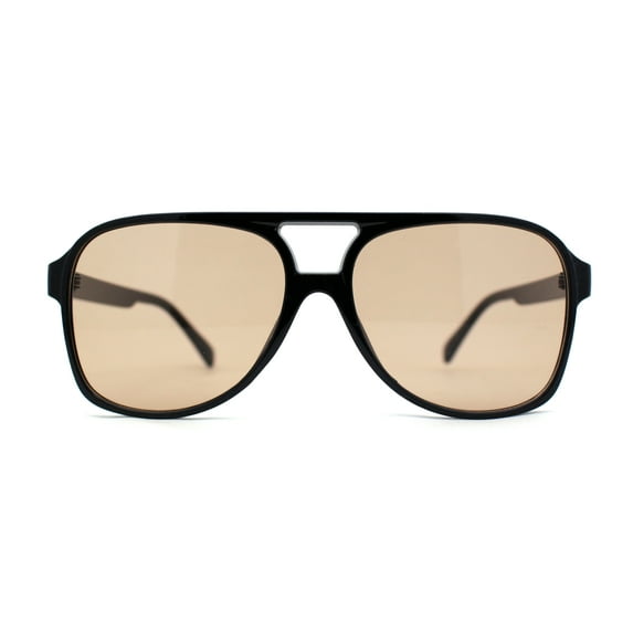 Mens Classy Gentlemans Retro Plastic Racer Luxury Sunglasses Black Light Brown