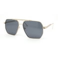 thumbnail image 1 of Mens Classy Geometric Squared Double Bridge Officer Metal Rim Sunglasses Gold - Black, 1 of 4
