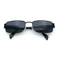 thumbnail image 1 of Mens Classy Narrow Rectangle Metal Rim Hustler Fashion Sunglasses All Black, 1 of 8