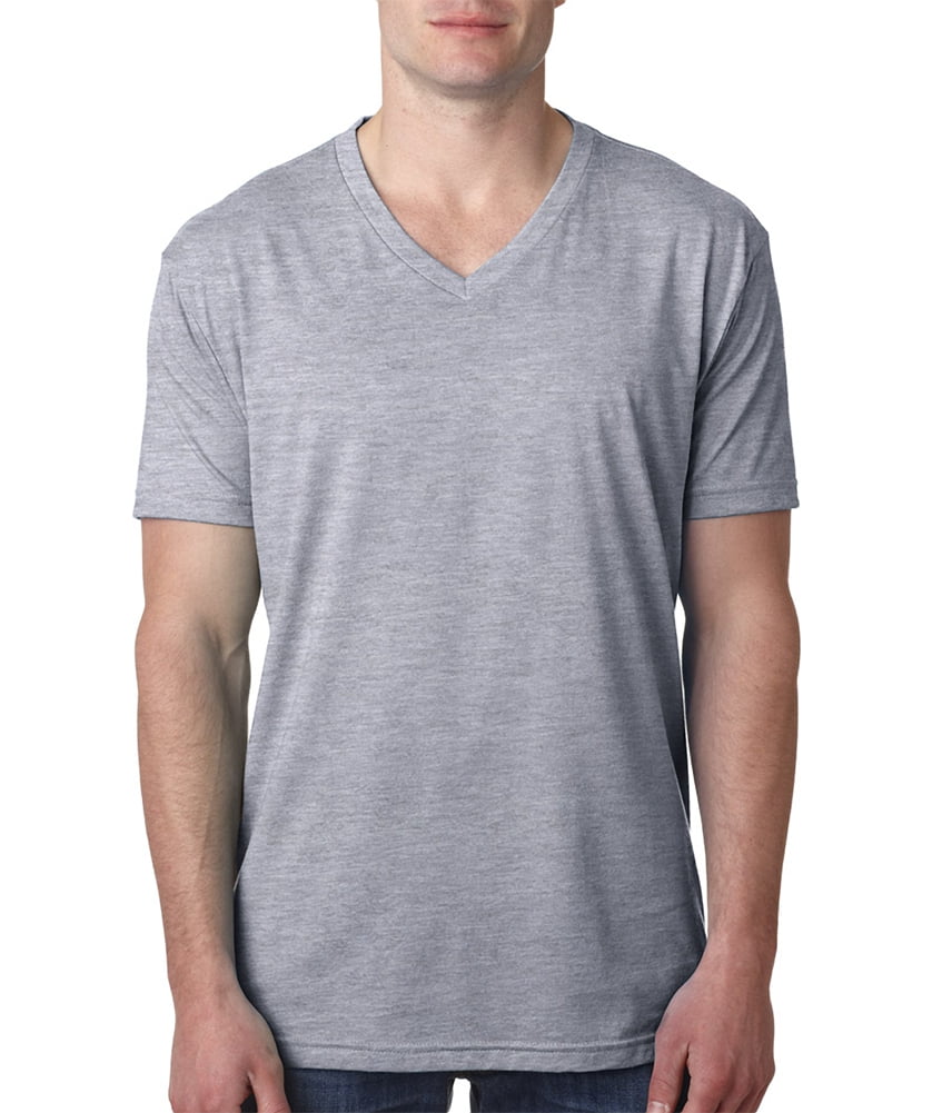 Clementine Apparel Men's Premium CVC V-Neck Tee, Fabric Laundered ...