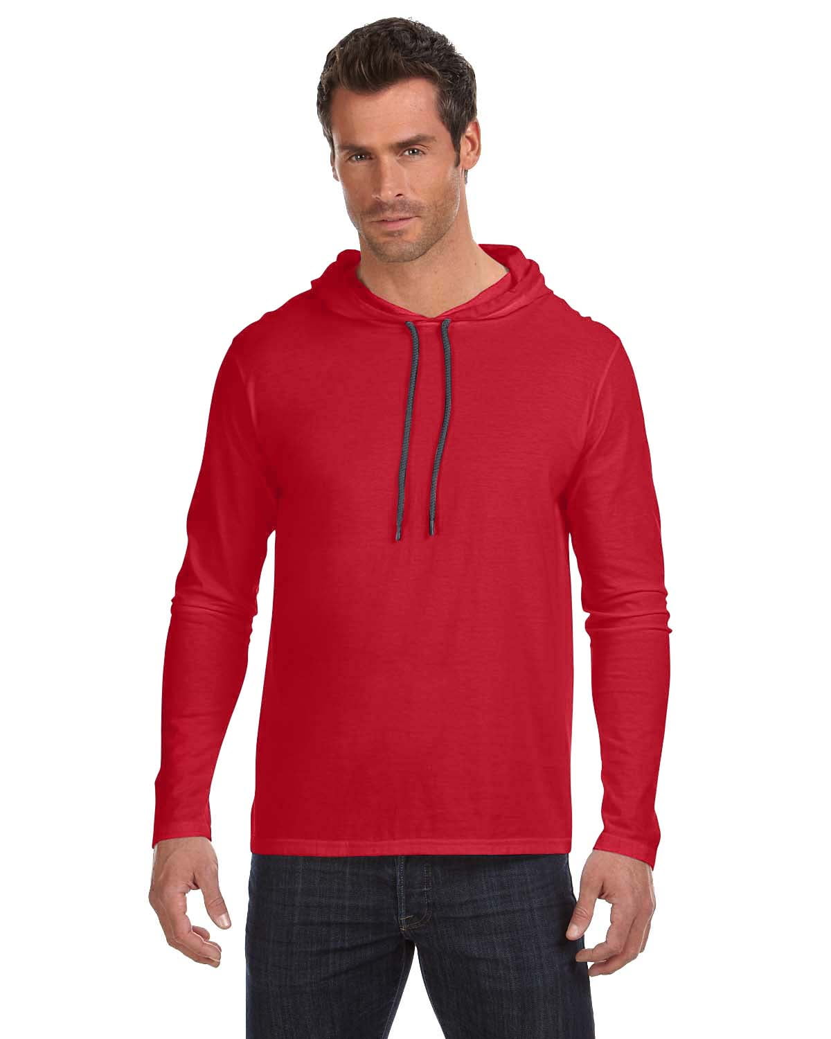 Mens Clementine Ringspun Long-Sleeve Hooded T-Shirt - Walmart.com