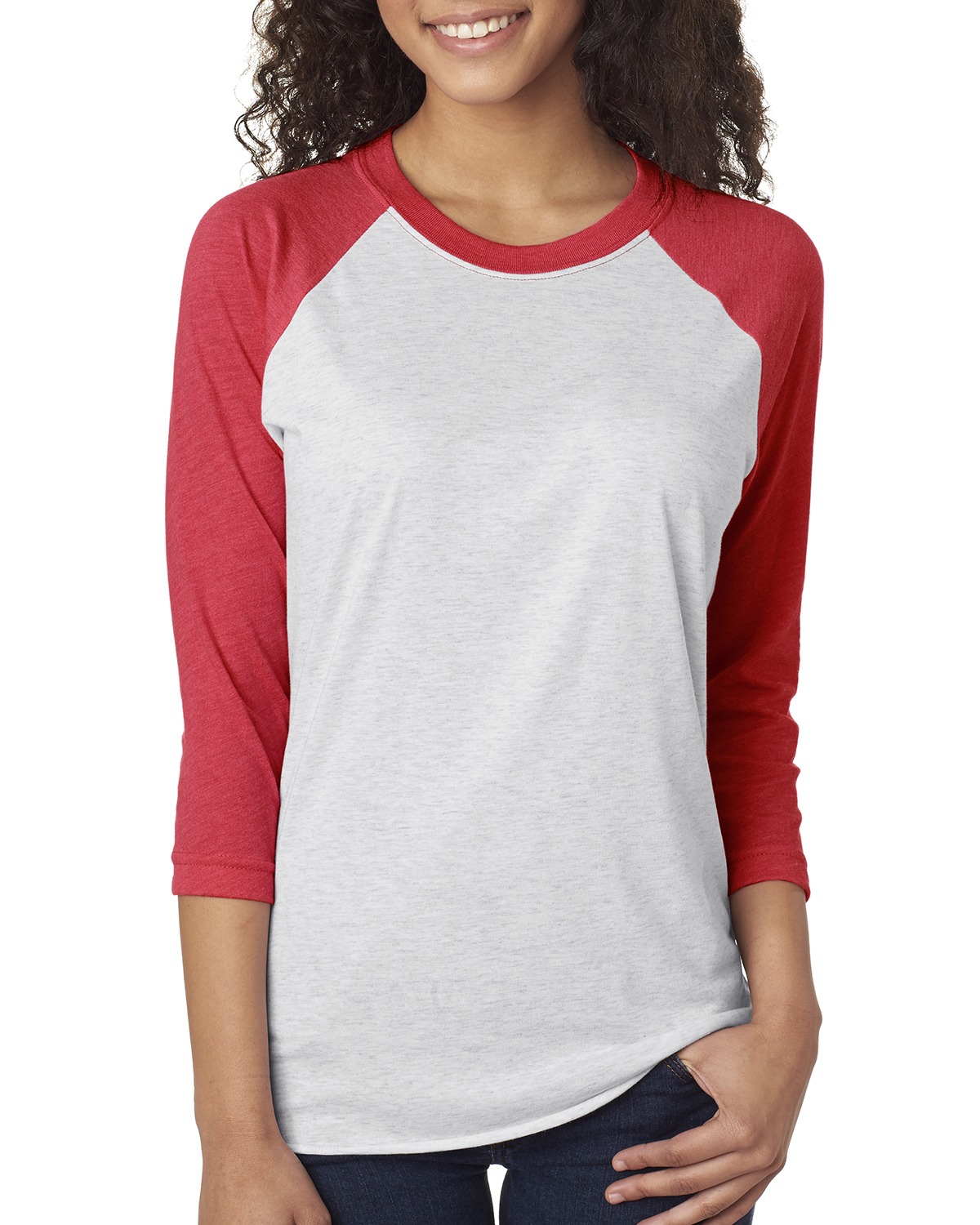 Mens Clementine Tri-Blend 3/4-Sleeve Raglan Tee
