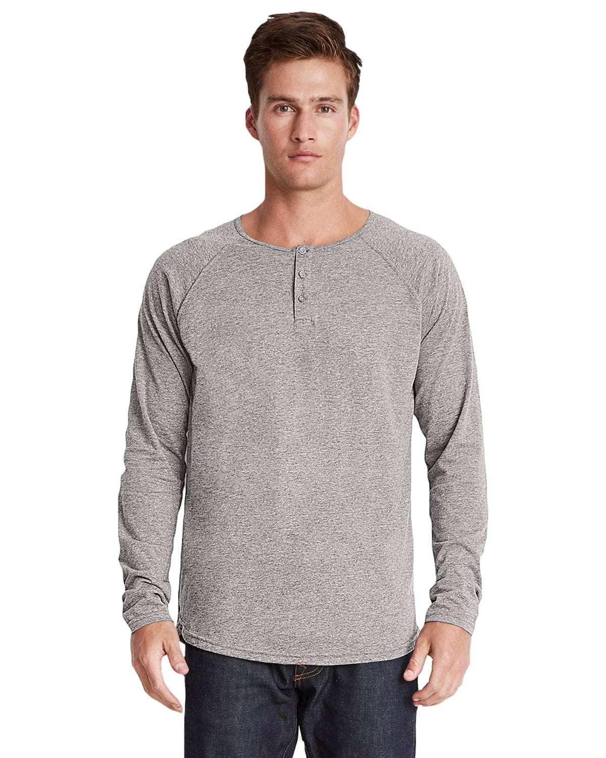 Mens Clementine Triblend Long-Sleeve Henley