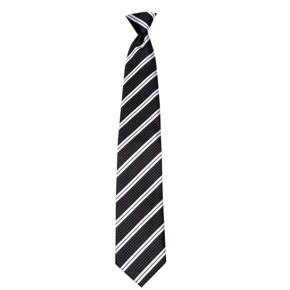 Mens Clip On pre made Stripe Designer Necktie