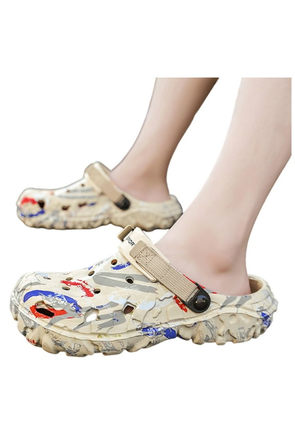 Mens Clogs Garden Shoes Waterproof Barefoot Outdoor Beach Walking Slippers Gardening Slip on Sandals