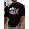 thumbnail image 1 of Mens Clothes, T Shirts for Men, Casual Style Design with Print, 100% Pure Cotton Fabric, Shirts for Men, HUK Fishing Themed Printed T-Shirt, Loose Fit, Short Sleeve, Comfortable And Breathable, 1 of 10