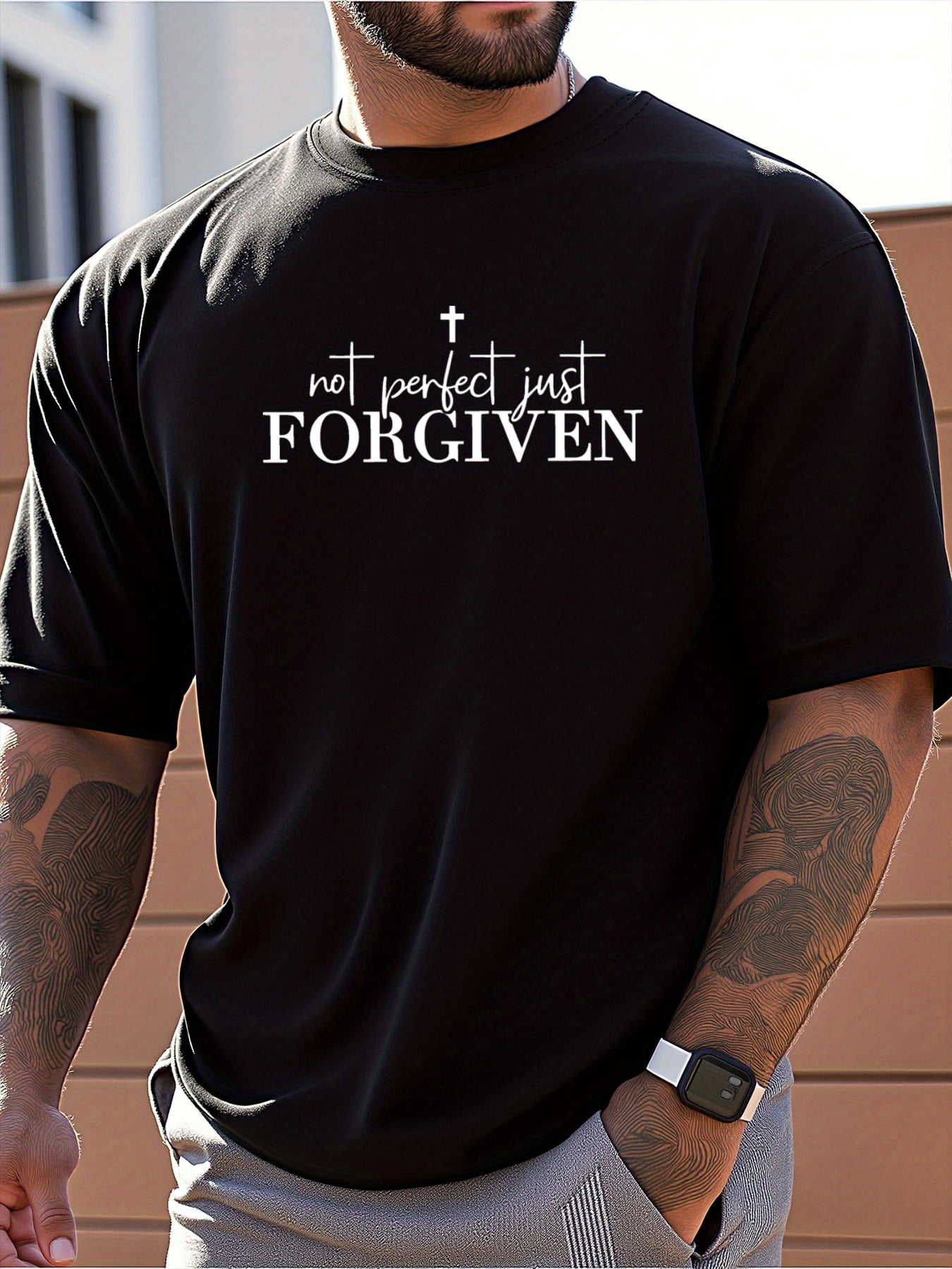Mens Clothes, T Shirts for Men, Casual Style Design with Print, 100% Pure Cotton Fabric, Comfortable And Breathable, Loose Fit, Short Sleeves