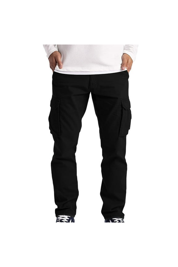 Mens Clothing Under $10 Cargo Pants for Men's Cargo Trousers Work Wear Safety Cargo 6 Pocket Full Pants Hiking Pants WorkoutJoggers Sweatpants for Men