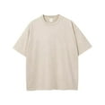 thumbnail image 1 of Mens Clothing Casual Round Neck Solid Color Sports Washed Cotton Retro Distressed T-shirt, 1 of 7