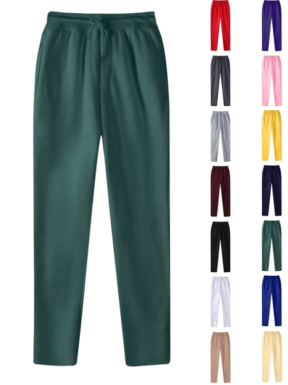 Mens Sweatpants with Pockets Drawstring Elastic Waist Solid Color Casual Sweat Pants Joggers Sweatpants for Men Sizes S-3XL