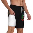 thumbnail image 1 of Mens Coat Of Arms Of The Dominican Republic 2 in 1 Quick Dry Swim Trunks with Compression Liner Beach Shorts, 1 of 6