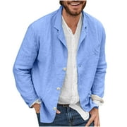 Mens Coats Casual Sport Coat Regular Fit Lightweight Linen Blazer Jacket Stylish Suit Jackets on Clearance