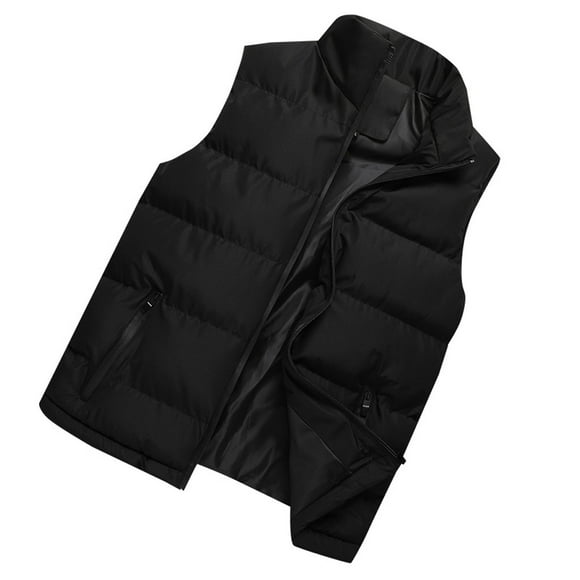 Mens Coats and Jackets Plus Size Fashion Stand Collar Color Waistcoat Clearance Men Autumn Winter Casual Stand Collar Pure Color Waistcoat Sleeveless Vest Tops