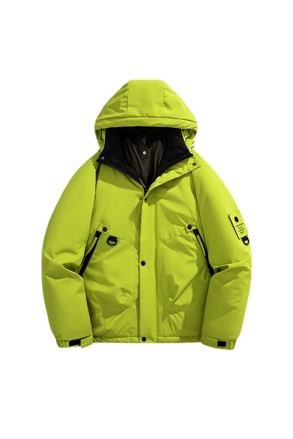 Mens Coats,Men's Winter Heavy Duty Work Jacket Warm Insulated Coat Outdoor Windproof Cold Weather Coat for Men Durable Utility Jacket,Mens Winter Coat,Size:S