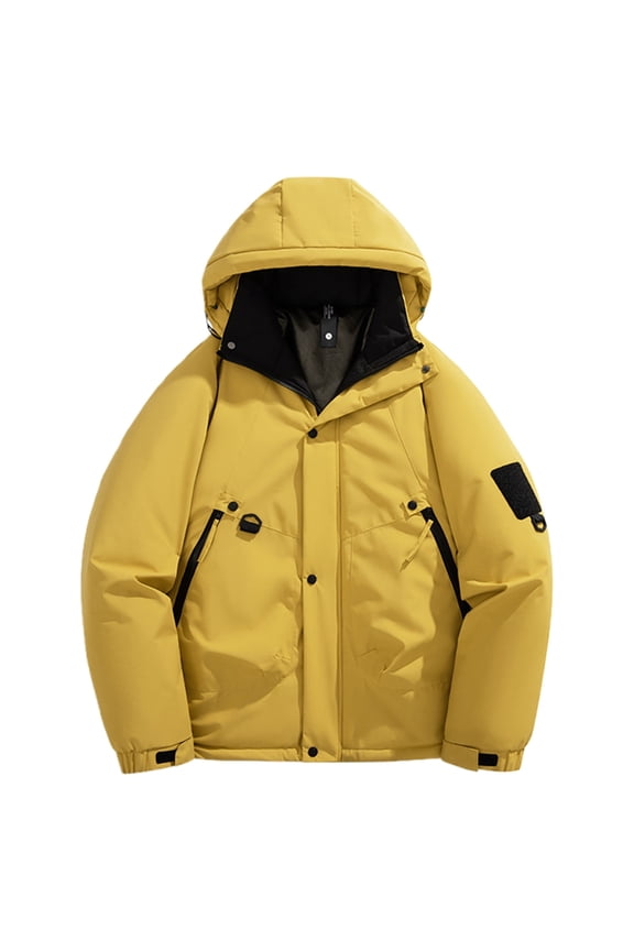 Mens Coats,Men's Winter Heavy Duty Work Jacket Warm Insulated Coat Outdoor Windproof Cold Weather Coat for Men Durable Utility Jacket,Mens Winter Coat,Size:XL