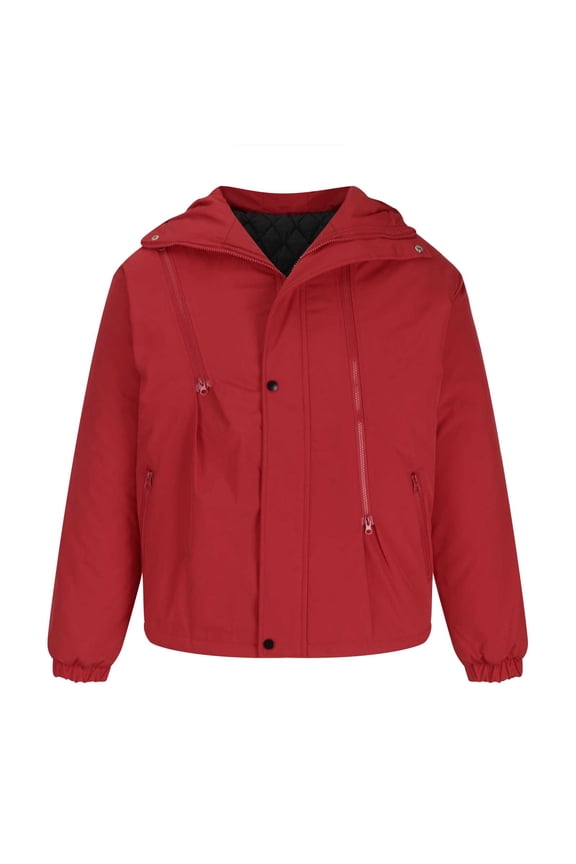 Mens Coats Sale Clearance,Casual Hooded Bubble Jackets Full Zip Thicken Casual Solid Windproof Warm Quilted Plain Outerwear Multi-Pockets Jacket Coats Plus Size M-5XL