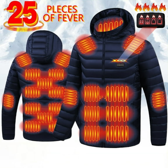 Mens Coats,Smart Heated with Full Warming Technology Thermal Heated Jacket for Outdoor Winter Cold Weather,Mens Winter Coat,Size:M