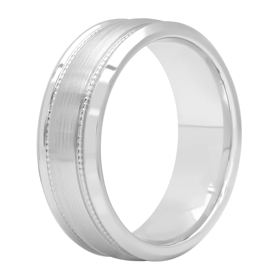 Mens Cobalt Grooved Brushed Finish Wedding Band â Mens Ring