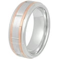 thumbnail image 1 of Mens Cobalt Rose Gold Tone Striped Wedding Band - Mens Ring, 1 of 5