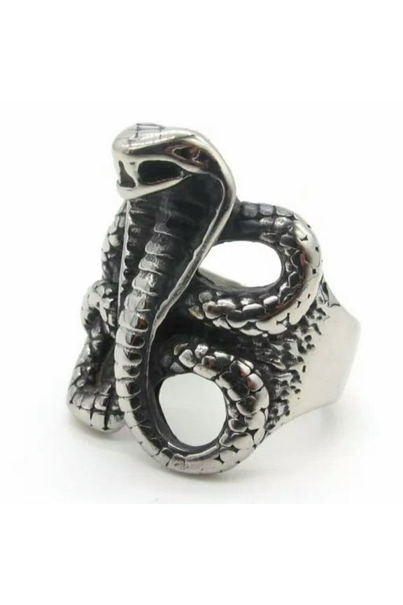 Mens Cobra Snake Ring Men Women Stainless Steel Jewelry Gift Silver Size 7-13