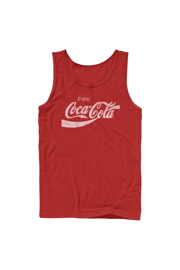 Mens Coca Cola Distressed Enjoy Tank Top