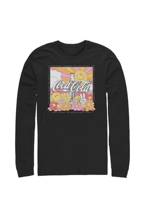 Mens Coca Cola Unity Square Lyrics Logo Long Sleeve Shirt