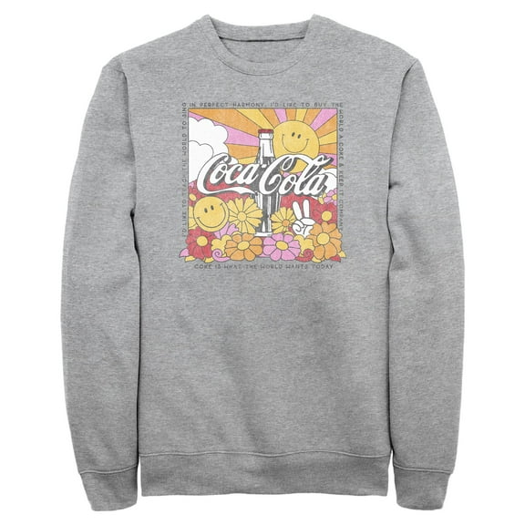 Mens Coca Cola Unity Square Lyrics Logo Sweatshirt