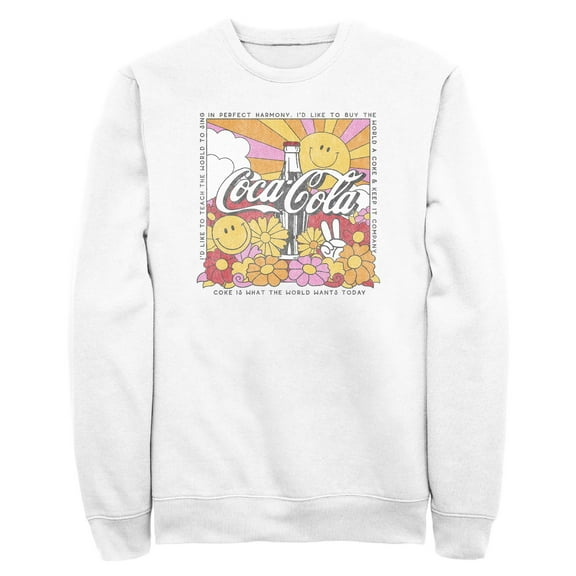 Mens Coca Cola Unity Square Lyrics Logo Sweatshirt
