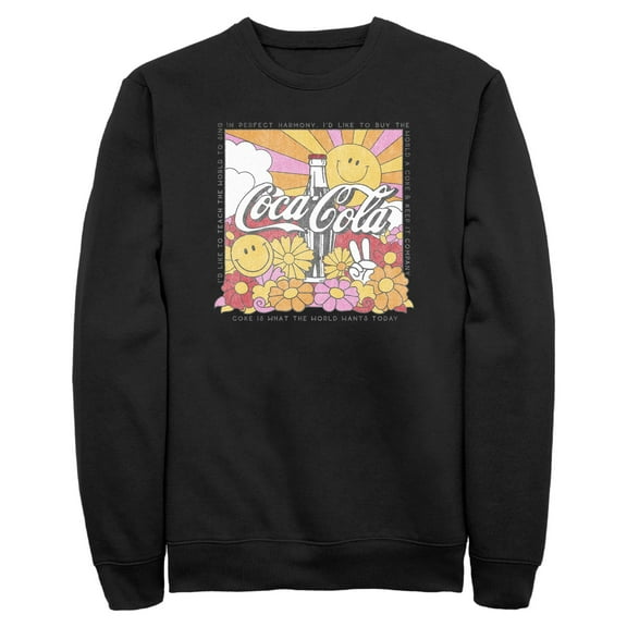 Mens Coca Cola Unity Square Lyrics Logo Sweatshirt