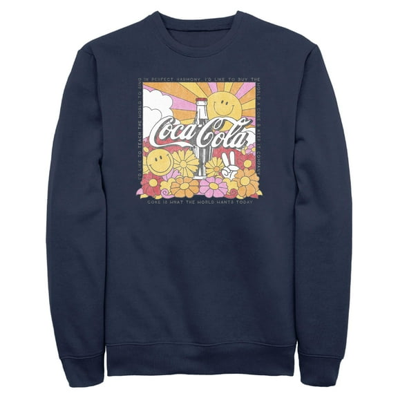 Mens Coca Cola Unity Square Lyrics Logo Sweatshirt
