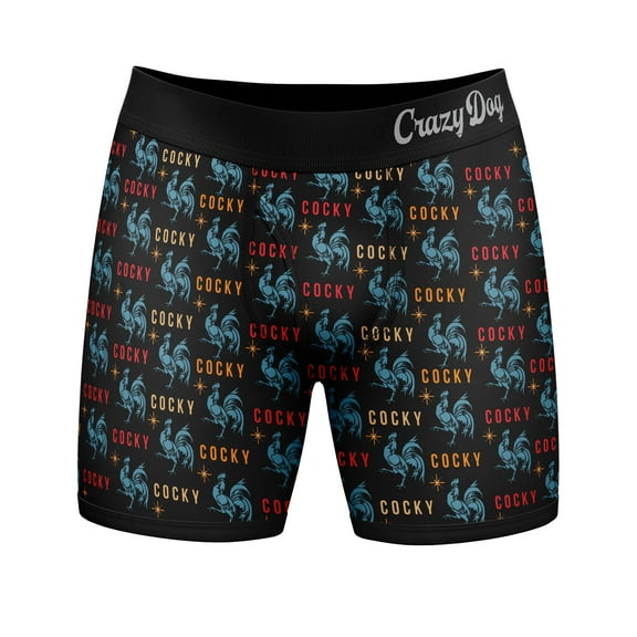 Mens Cocky Boxer Briefs Funny Sarcastic Graphic Novelty Underwear for Guys