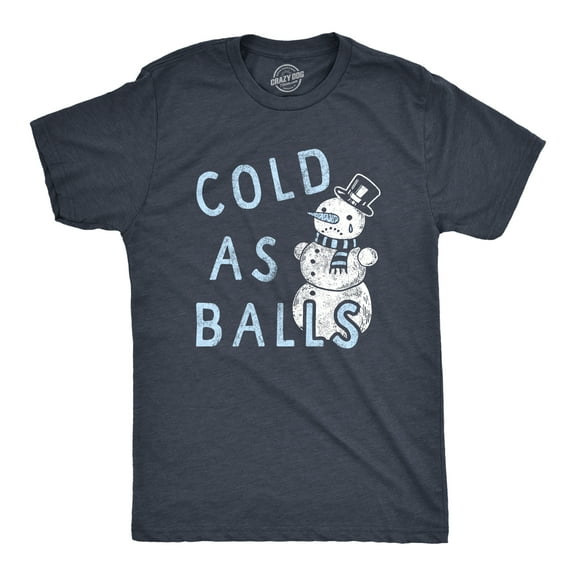 Mens Cold As Balls T Shirt Funny Sarcastic Snowman Frozen Snowball Joke Novelty Tee for Guys Graphic Tees