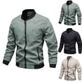 thumbnail image 1 of Mens Collar Full-Zip Jacket Print Slim Fit Casual Outerwear Lightweight Versatile Workout Running Jackets, 1 of 4