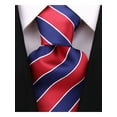 thumbnail image 1 of Mens College Repp Striped Neckties Ties | Navy Blue & Red Necktie by Scott Allan Collection, 1 of 5