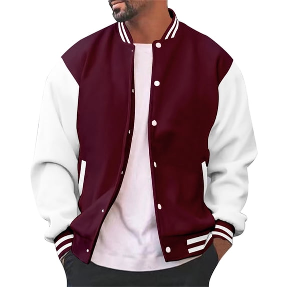 Mens College Varsity Letterman Jacket Button Baseball Highschool Bomber Jackets Sweatwear S