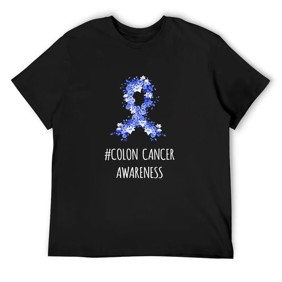 Mens Colon Cancer Awareness Short Sleeve T-Shirt Black Medium
