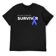 thumbnail image 1 of Mens Colon Cancer Survivor with Ribbon Short Sleeve T-Shirt Black 3X-Large, 1 of 5