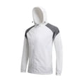 thumbnail image 1 of Mens Color Block Hooded Jacket Windbreaker, Lightweight Windproof Water Resistant Jacket Full Zip Long Sleeve Soccer Training Outdoor Sports Coat Size 3XL White, 1 of 8