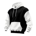 thumbnail image 1 of Mens Color Block Hoodies Long Sleeve with Pocket Pullover Hoodie Fashion Fall Winter Sweatshirt, 1 of 5
