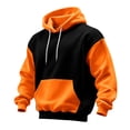 thumbnail image 1 of Mens Color Block Hoodies Long Sleeve with Pocket Pullover Hoodie Fashion Fall Winter Sweatshirt, 1 of 5