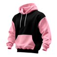 thumbnail image 1 of Mens Color Block Hoodies Long Sleeve with Pocket Pullover Hoodie Fashion Fall Winter Sweatshirt, 1 of 5