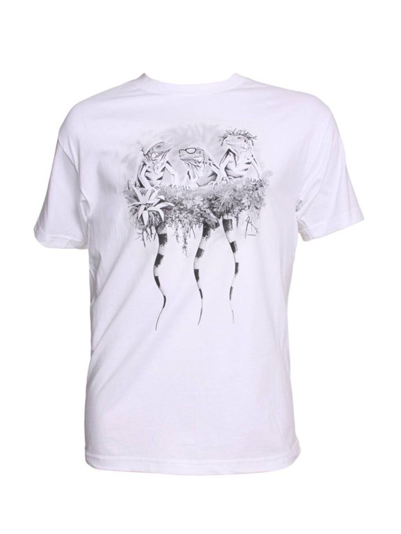Mens Color Changing Cool Lizards Raggae Iguanas Solar T-Shirt, Large