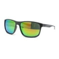 thumbnail image 1 of Mens Color Mirror 90s Classic Rectangle Sport Plastic Aerodynamic Sunglasses Grey - Green Mirror, 1 of 4