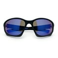 thumbnail image 1 of Mens Color Mirror 90s Xloop Plastic Sport Wrap Around Sunglasses Black Blue - Blue Mirror, 1 of 7